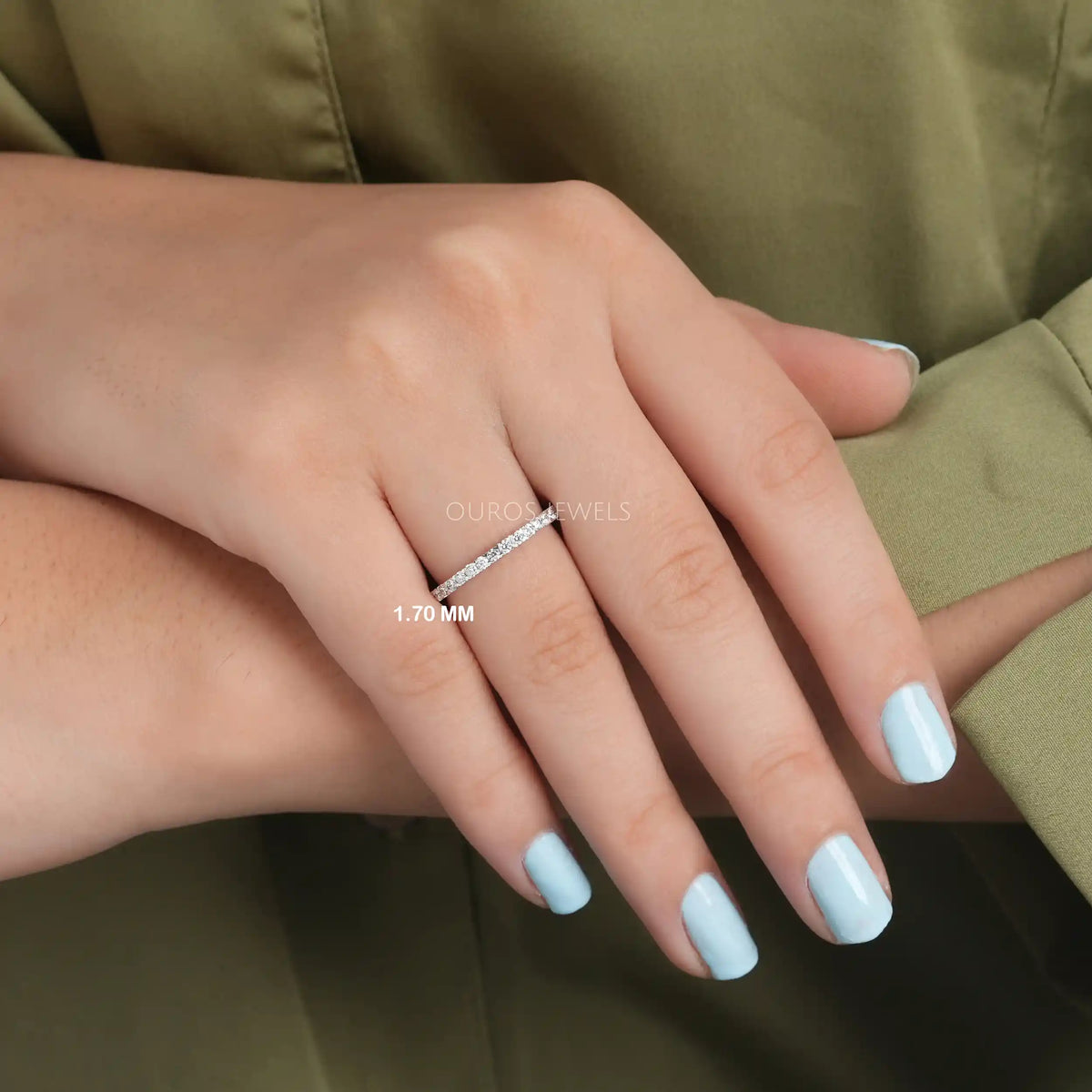 1.80 MM Round Cut Lab Diamond Eternity Wedding Band Ring