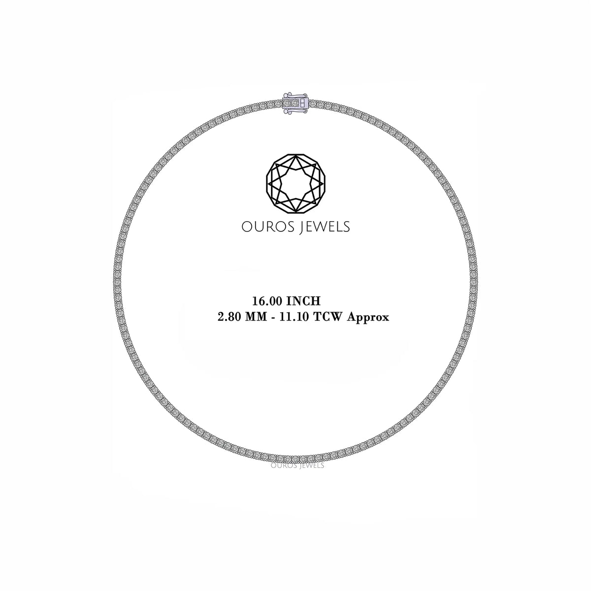 Stunning Round Cut Lab Diamond Tennis Necklace 2.80 MM Necklaces