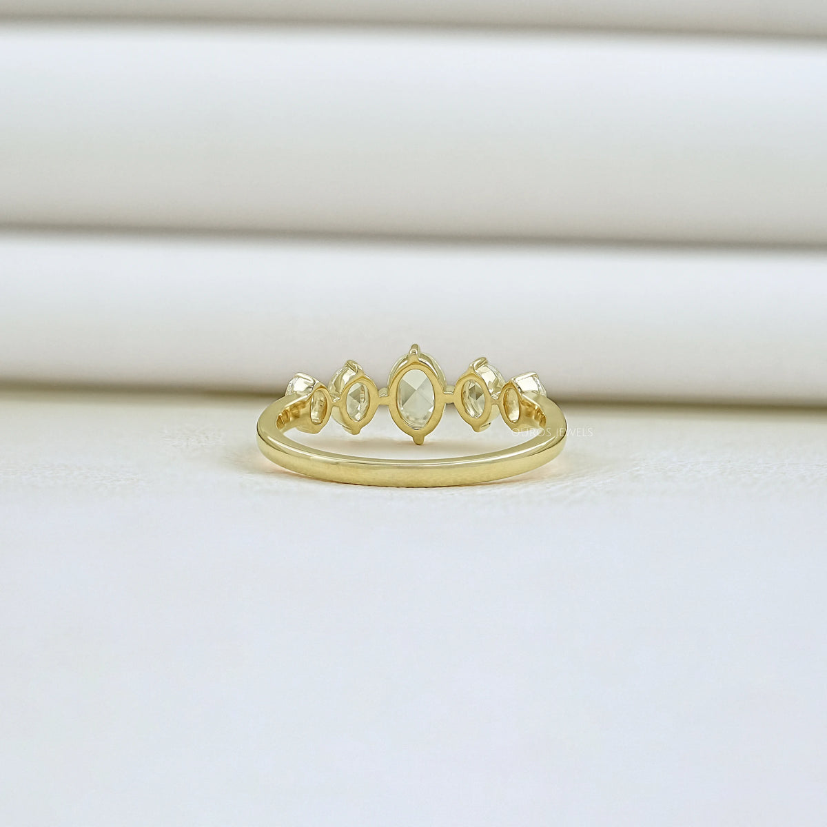 Five Stone Rose Cut Oval Diamond Ring