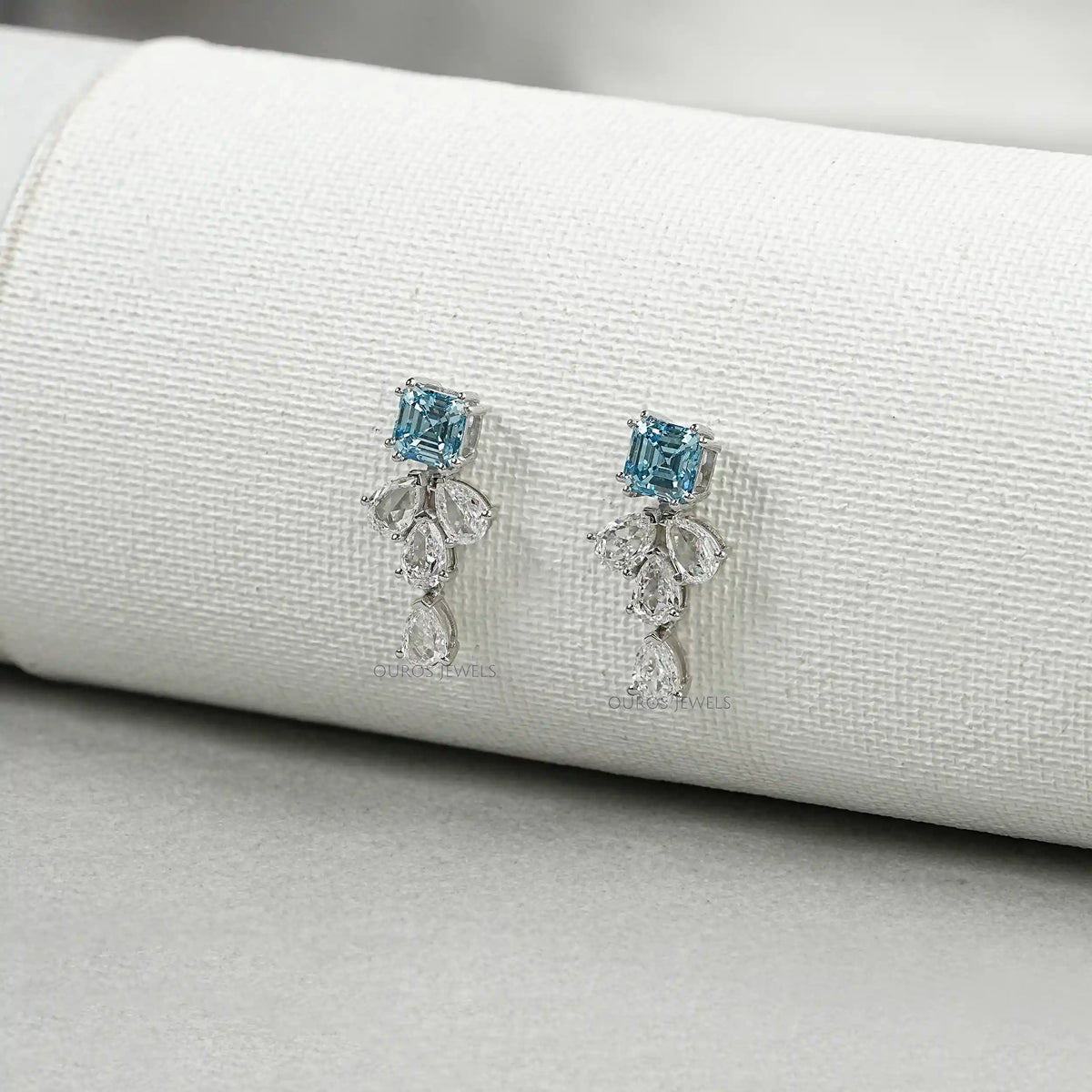 Aquamarine And Diamond Drop Earrings Earrings