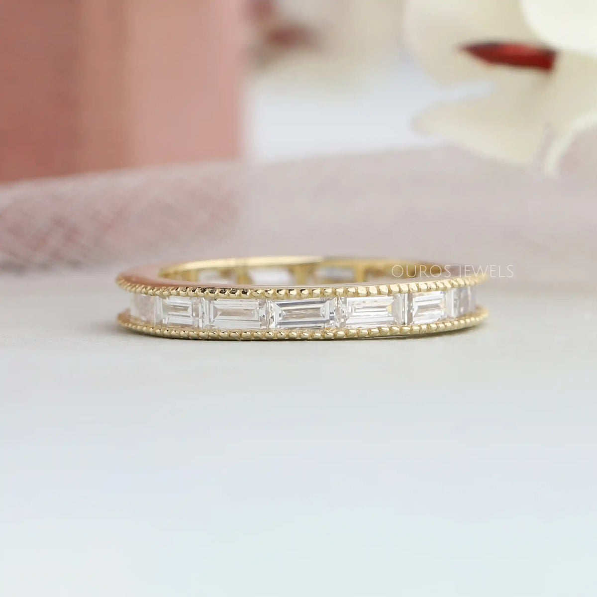 Baguette Cut Lab Grown Diamond Full Eternity Wedding Band