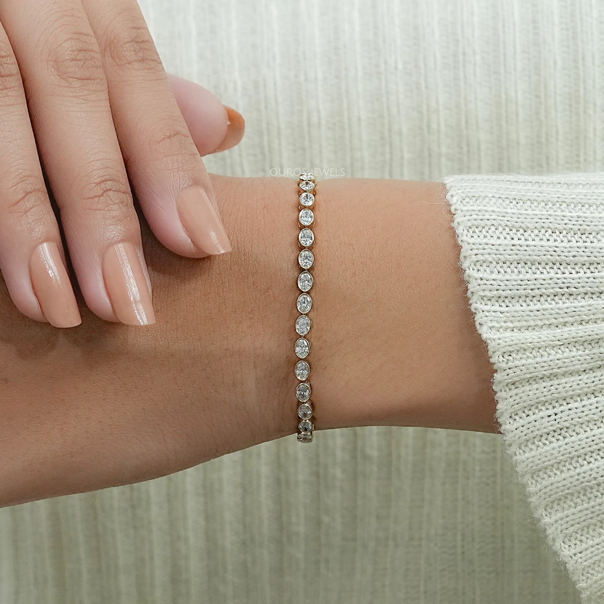 East West Oval Lab Diamond Tennis Bracelet Bracelet
