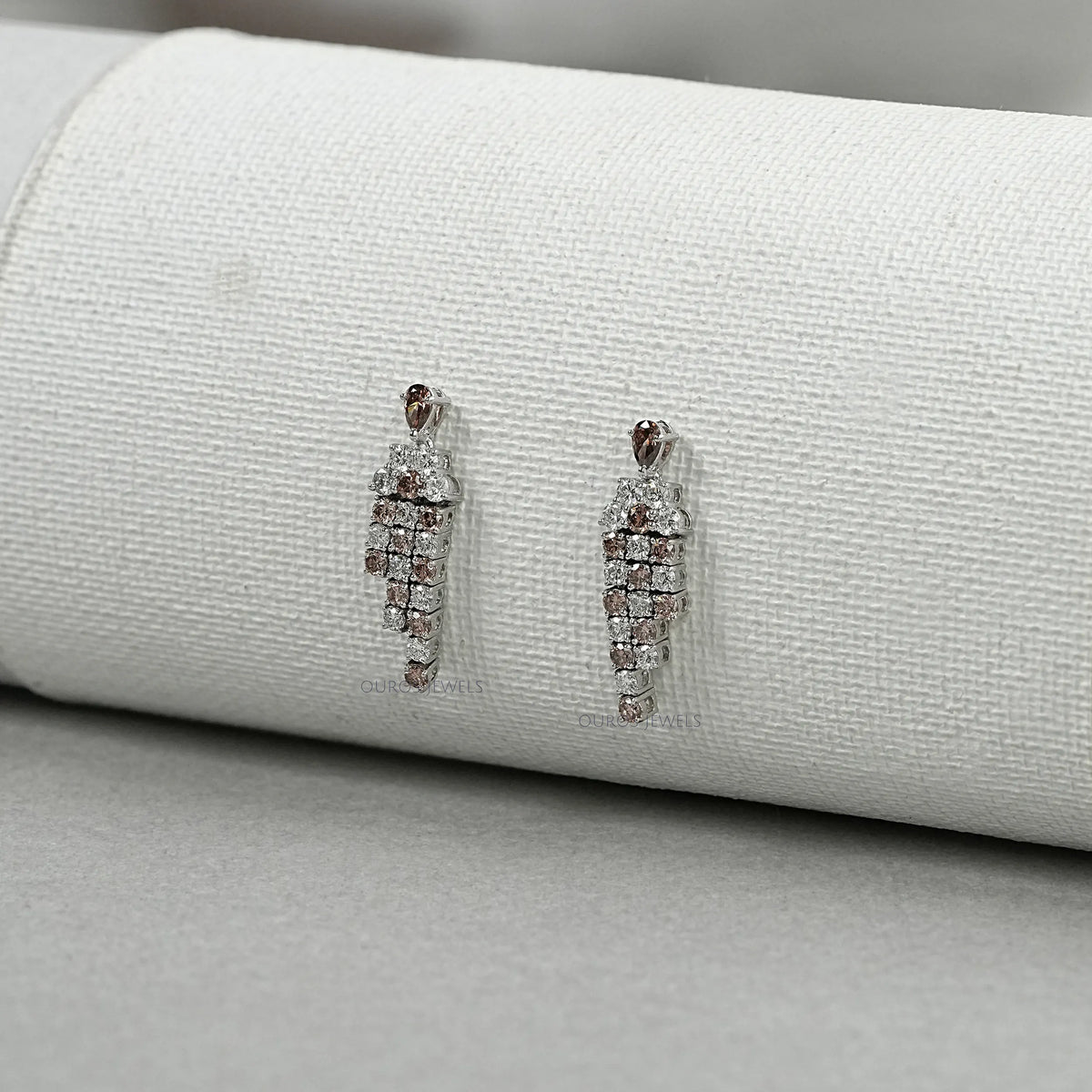 Champagne Diamond Dangle Earrings