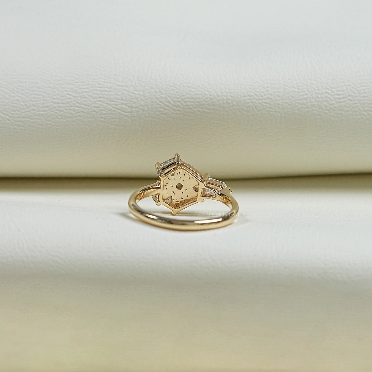 Step Cut Arrow And Round Lab Diamond Anniversary Ring