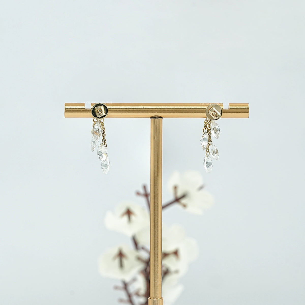 Marquise Drill Lab Diamond Dangle Leaf Earrings Earring