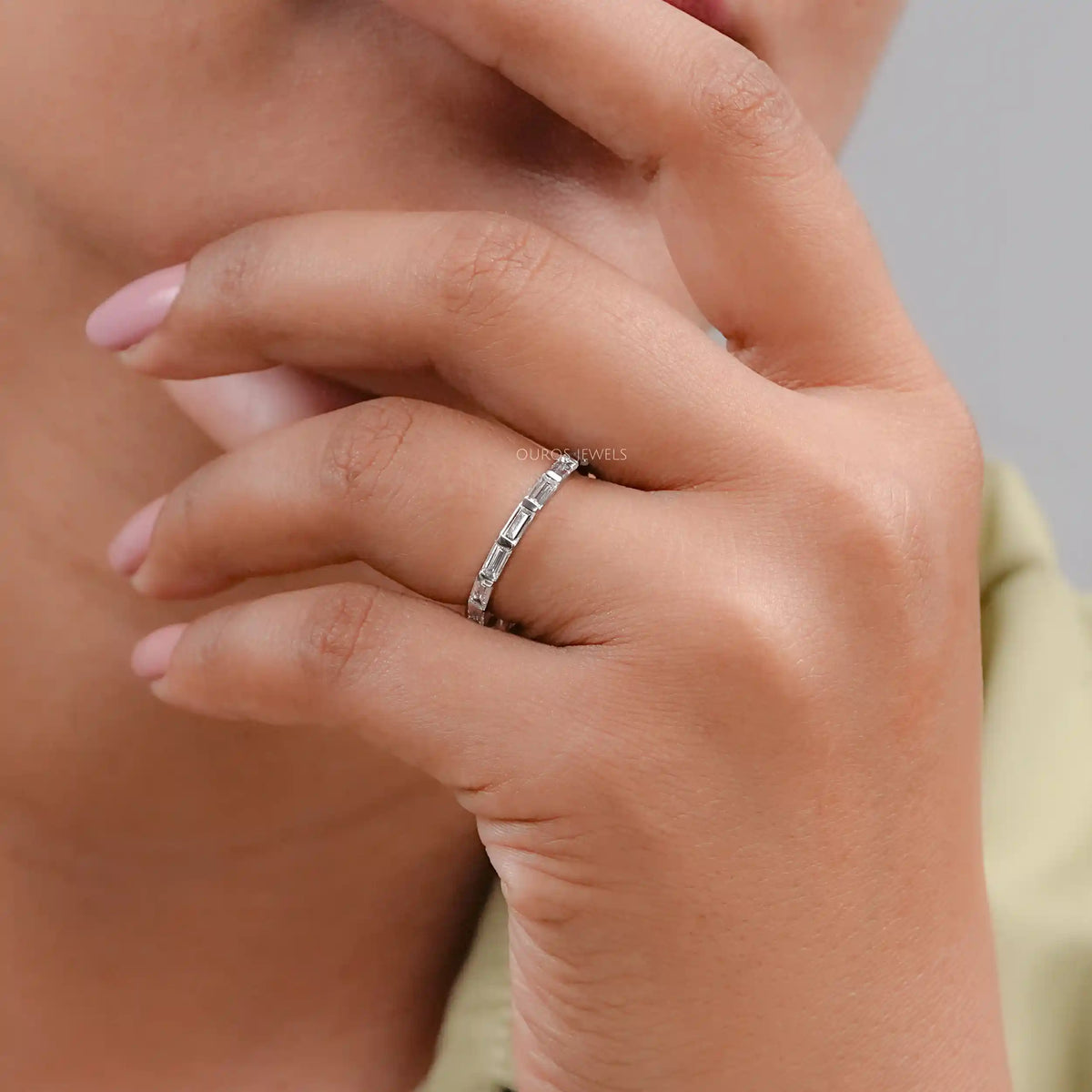Baguette Cut Lab Grown Diamond Full Eternity Band