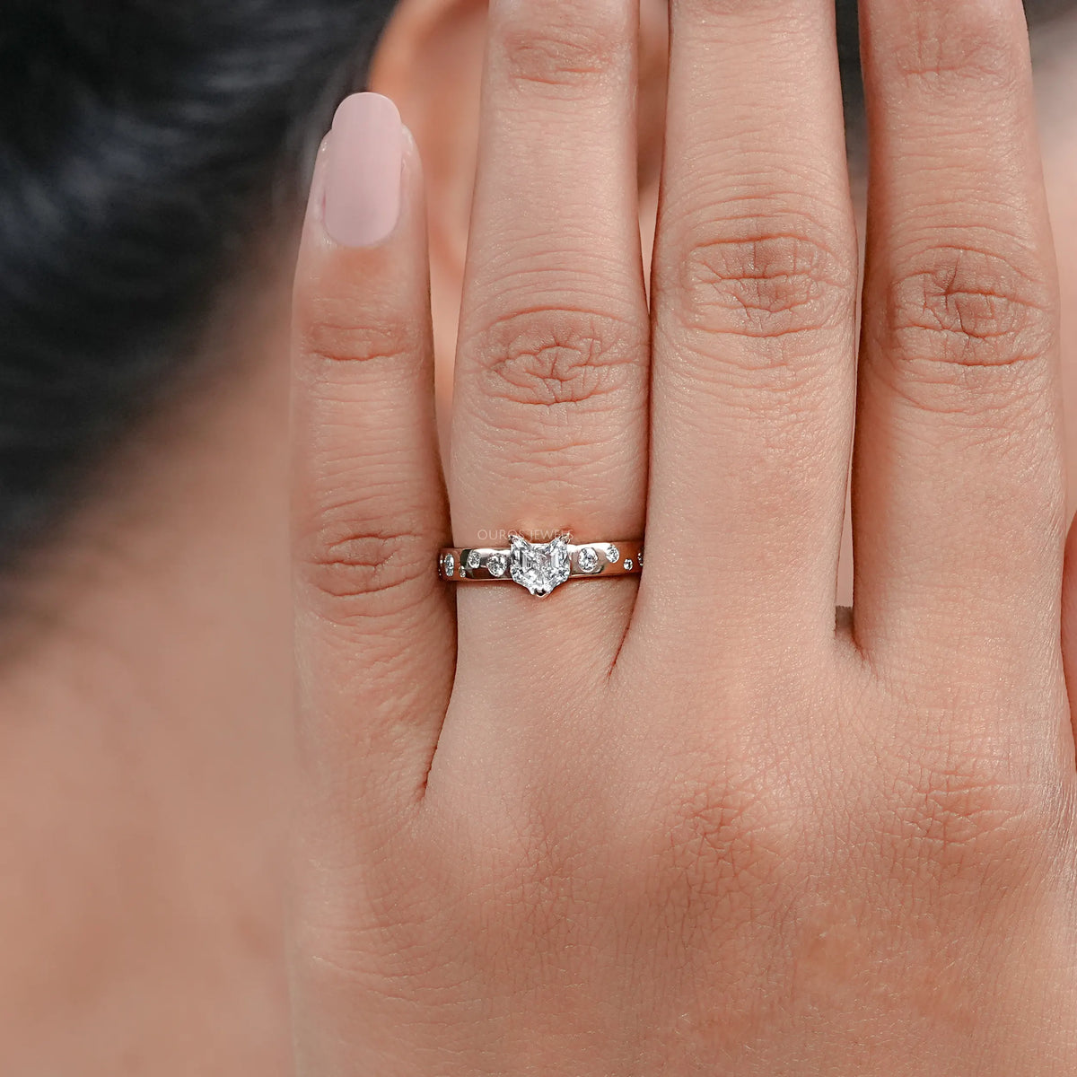Cat Cut Lab Diamond Engagement Ring Ring