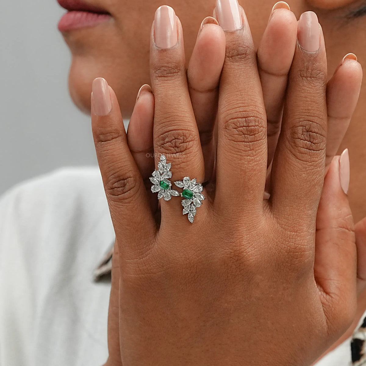 Multi Shape Lab Diamond Bypass Ring