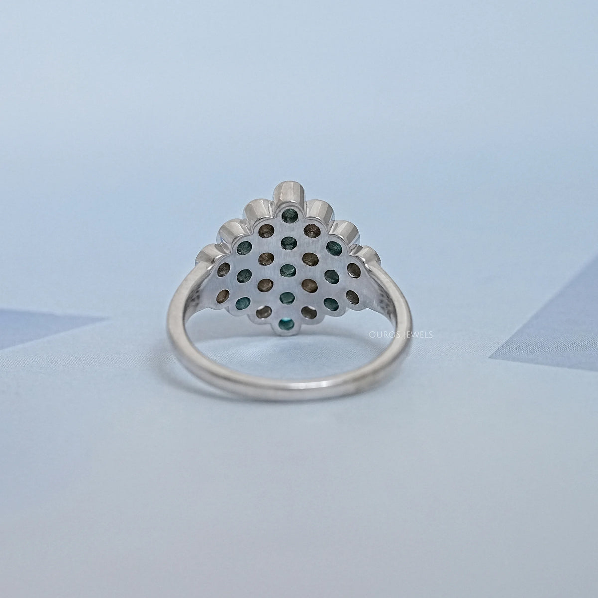 Round Cut Paraiba Lab Gemstone Bezel Set Wedding Ring Ring
