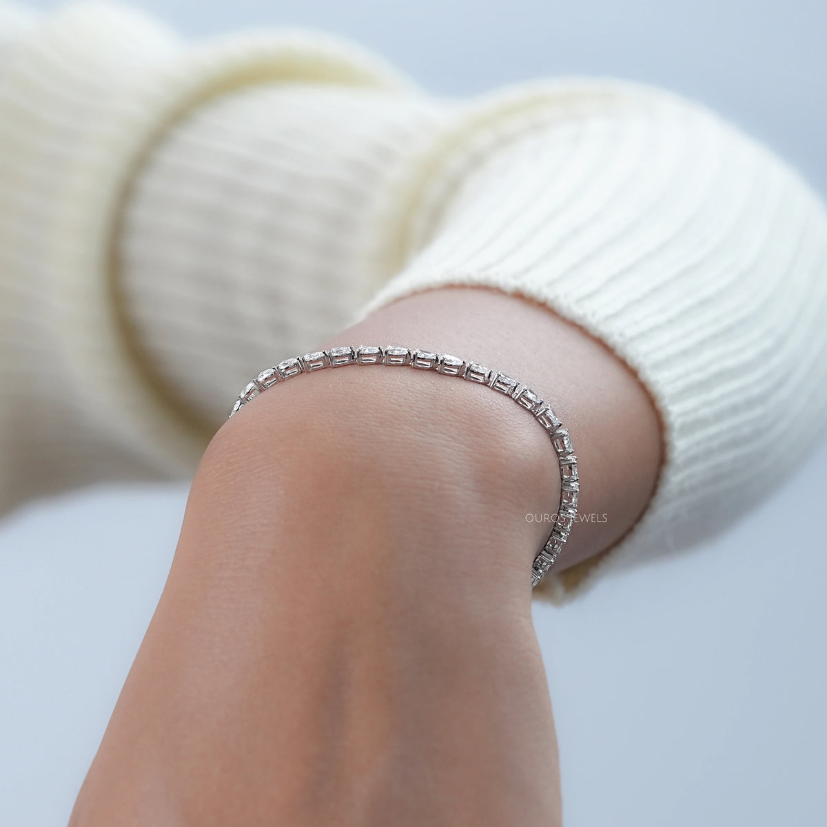Pear Diamond Tennis Bracelet - East West Set Bracelet