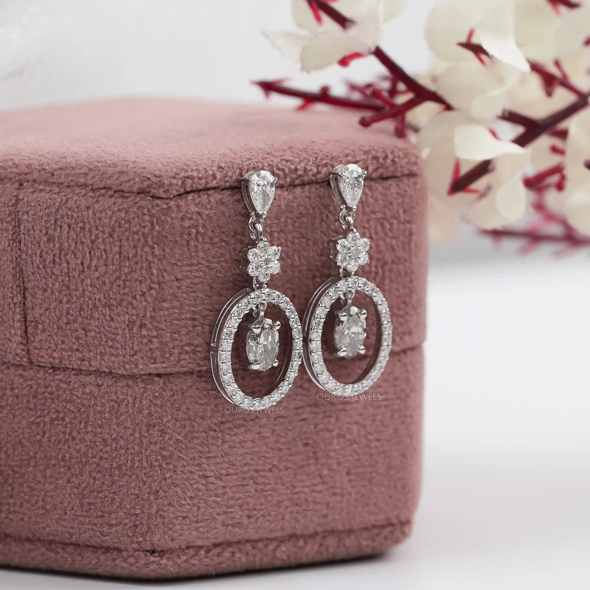Olive Oval Lab Diamond Drop Earrings Earrings