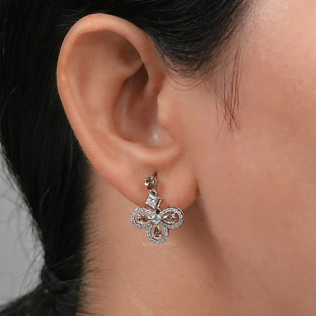 Chocolate Pear Lab Diamond Drop Earrings Earrings