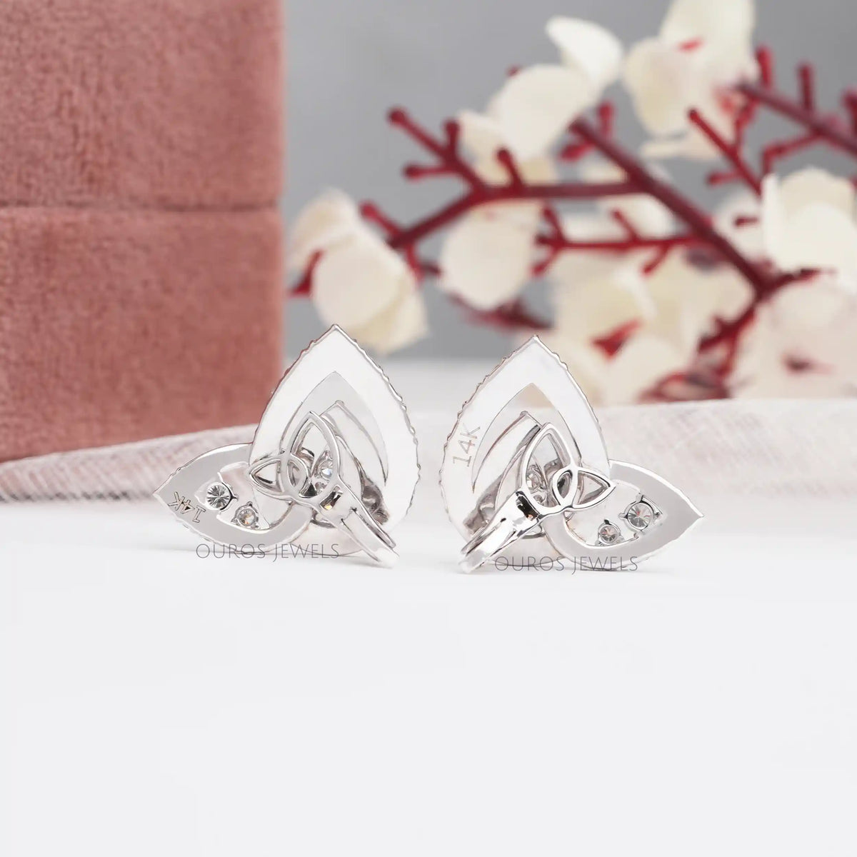 Round Cluster Diamond Clip On Back Earrings Earring