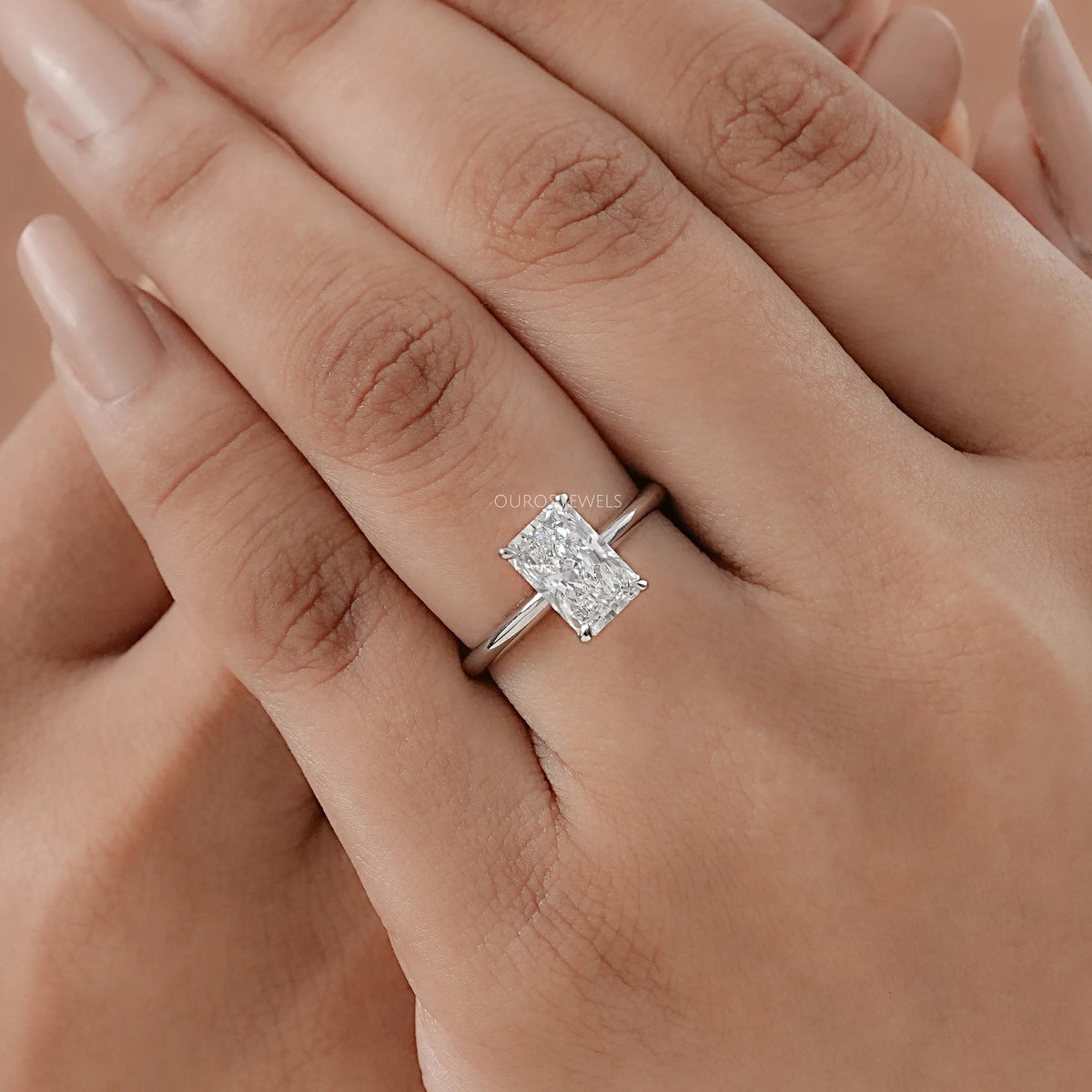 Radiant Cut Solitaire Diamond Engagement Ring Ring