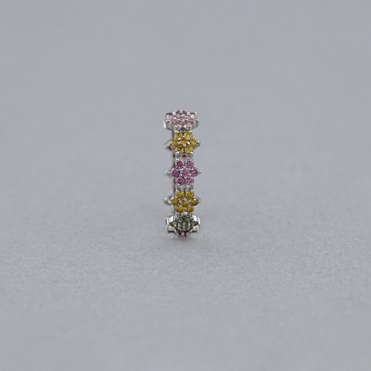 Round Colored Diamond Wedding Stackable Band Rings
