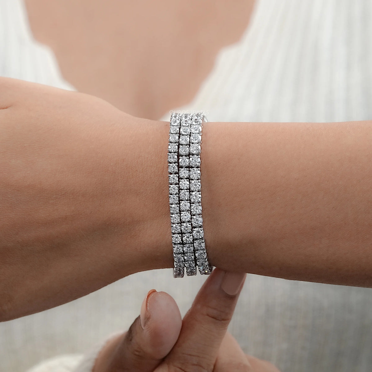 Round Diamond Tennis Bracelet in 5.00 | 6.00 | 7.00 TCW