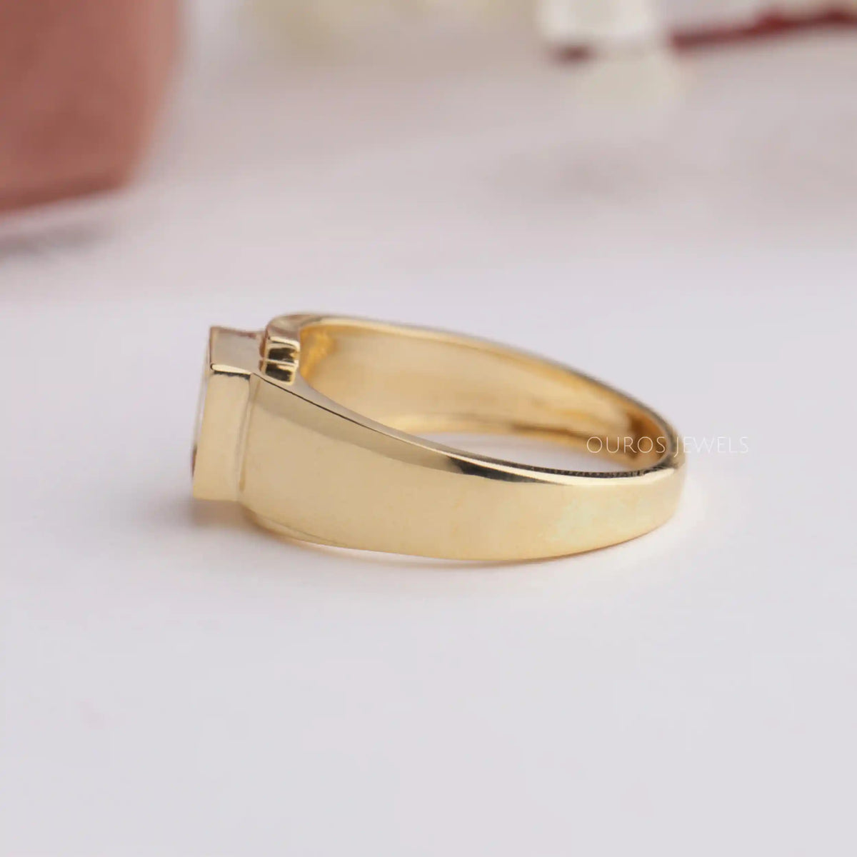 Round Cut Lab Grown Diamond Solitaire Wedding Men's Ring