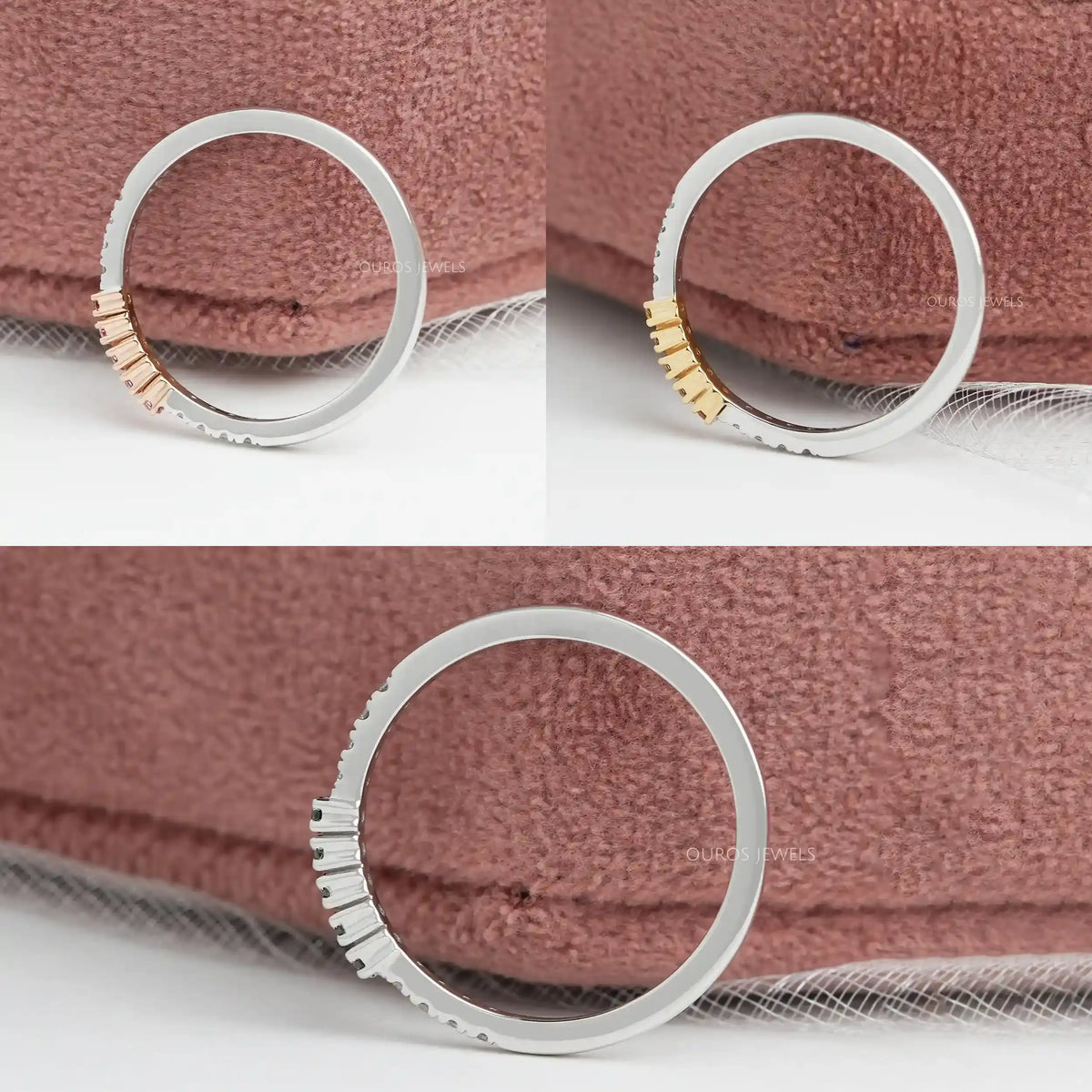 Fancy Round Cut Lab Grown Diamond Stacking Ring Rings