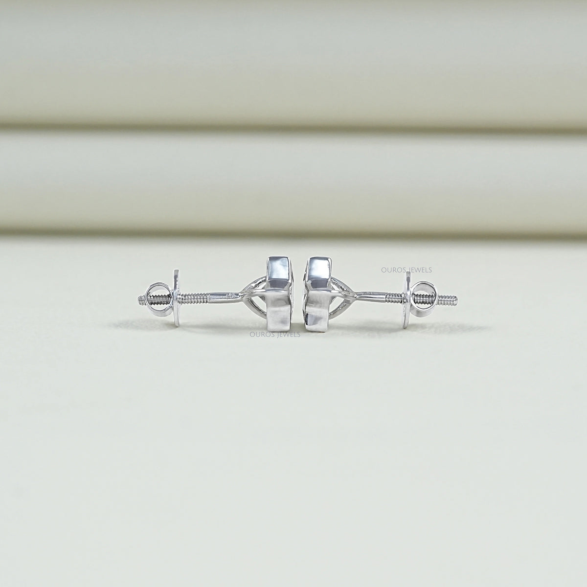 Bezel Set Star Cut Lab Diamond Stud Earring