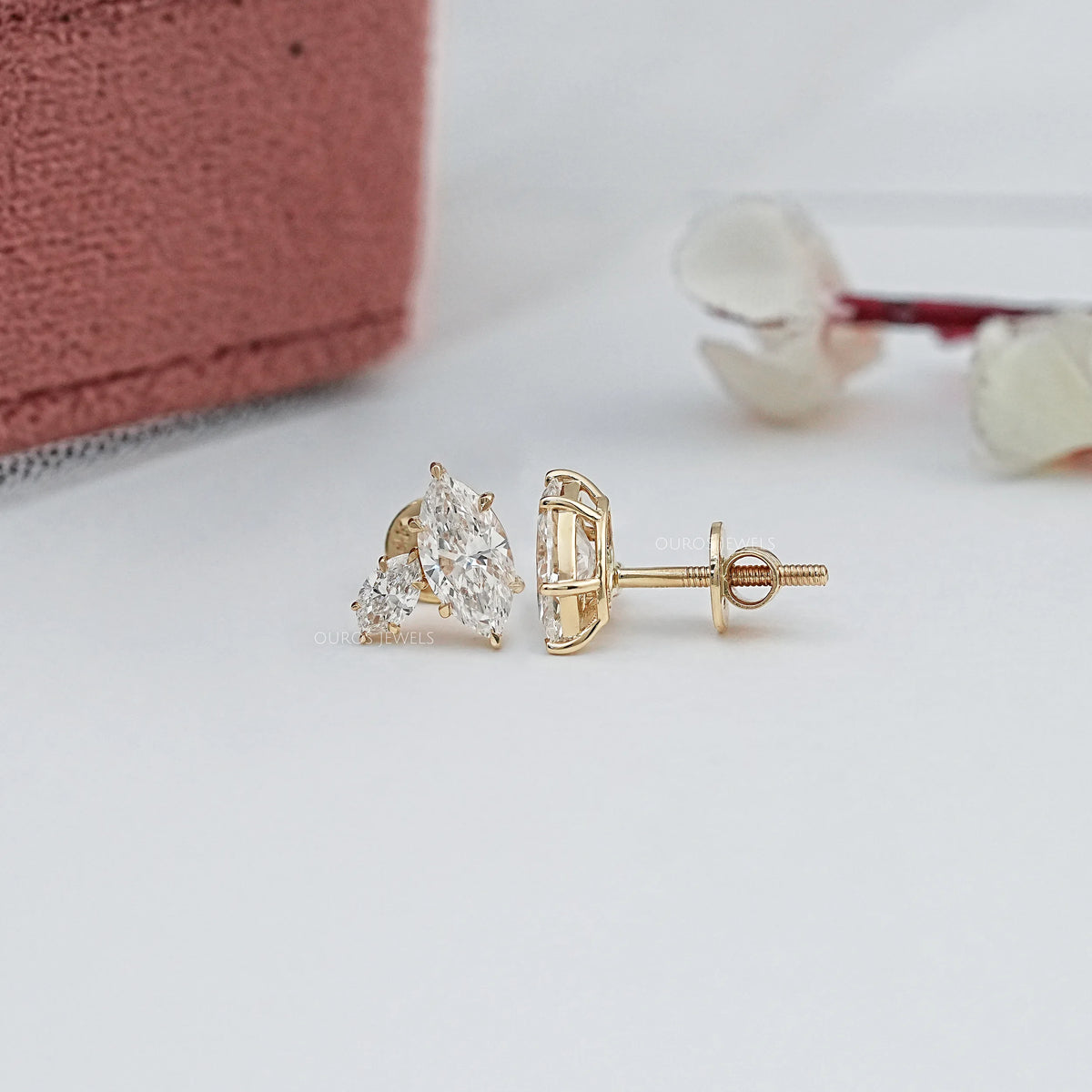 Twin Marquise Lab Diamond Stud Earrings Earrings
