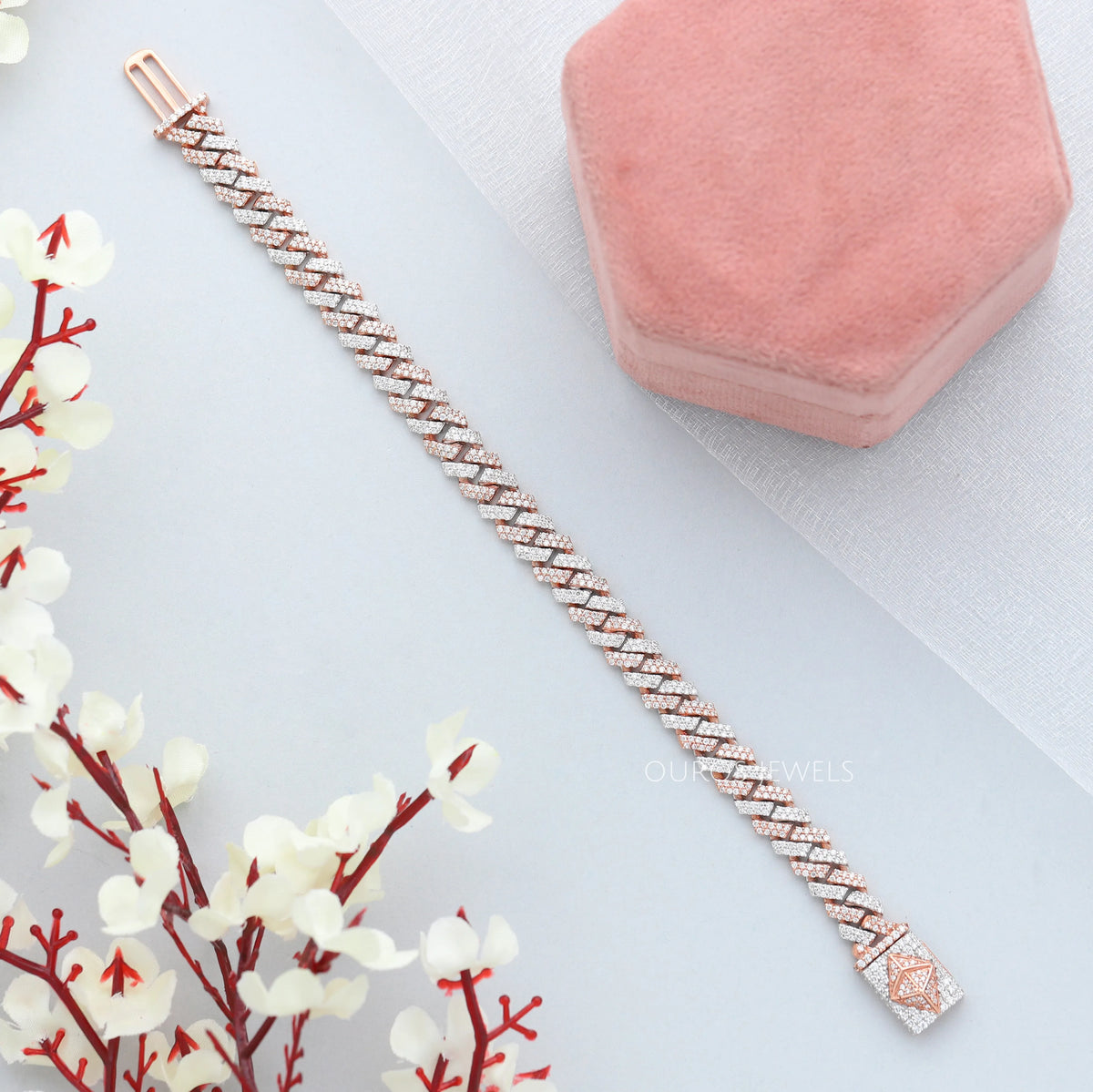 Two Tone Round Cut Miami Cuban Bracelet