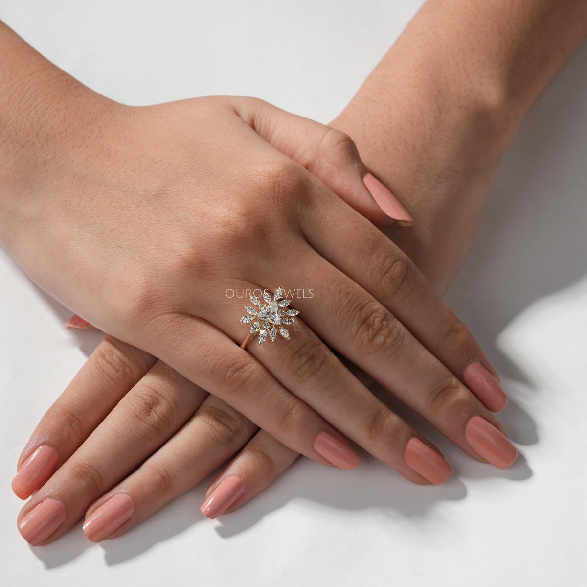 Lotus Cut Diamond Engagement Ring