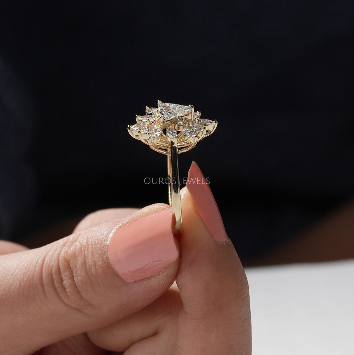 Lotus Cut Diamond Engagement Ring