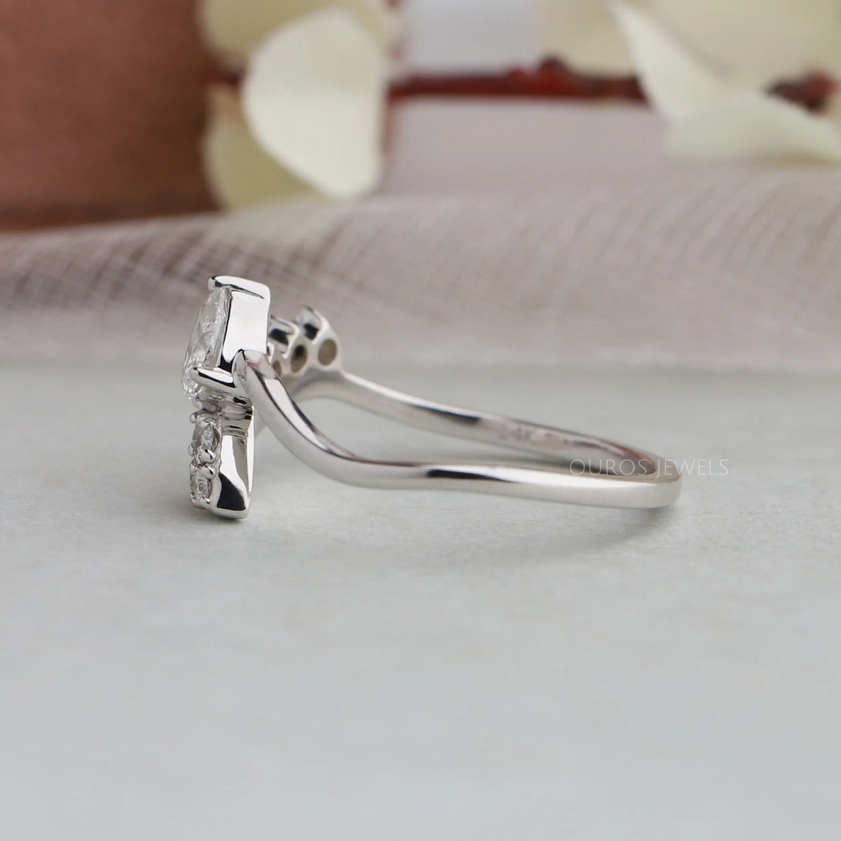 Pear Diamond Bypass Anniversary Ring Rings