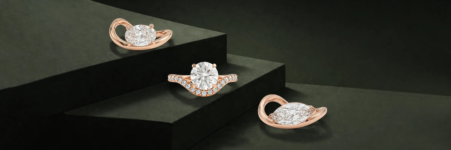 Curved Lab Grown Diamond Rings