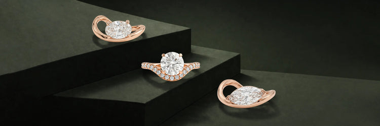 Curved Lab Grown Diamond Rings