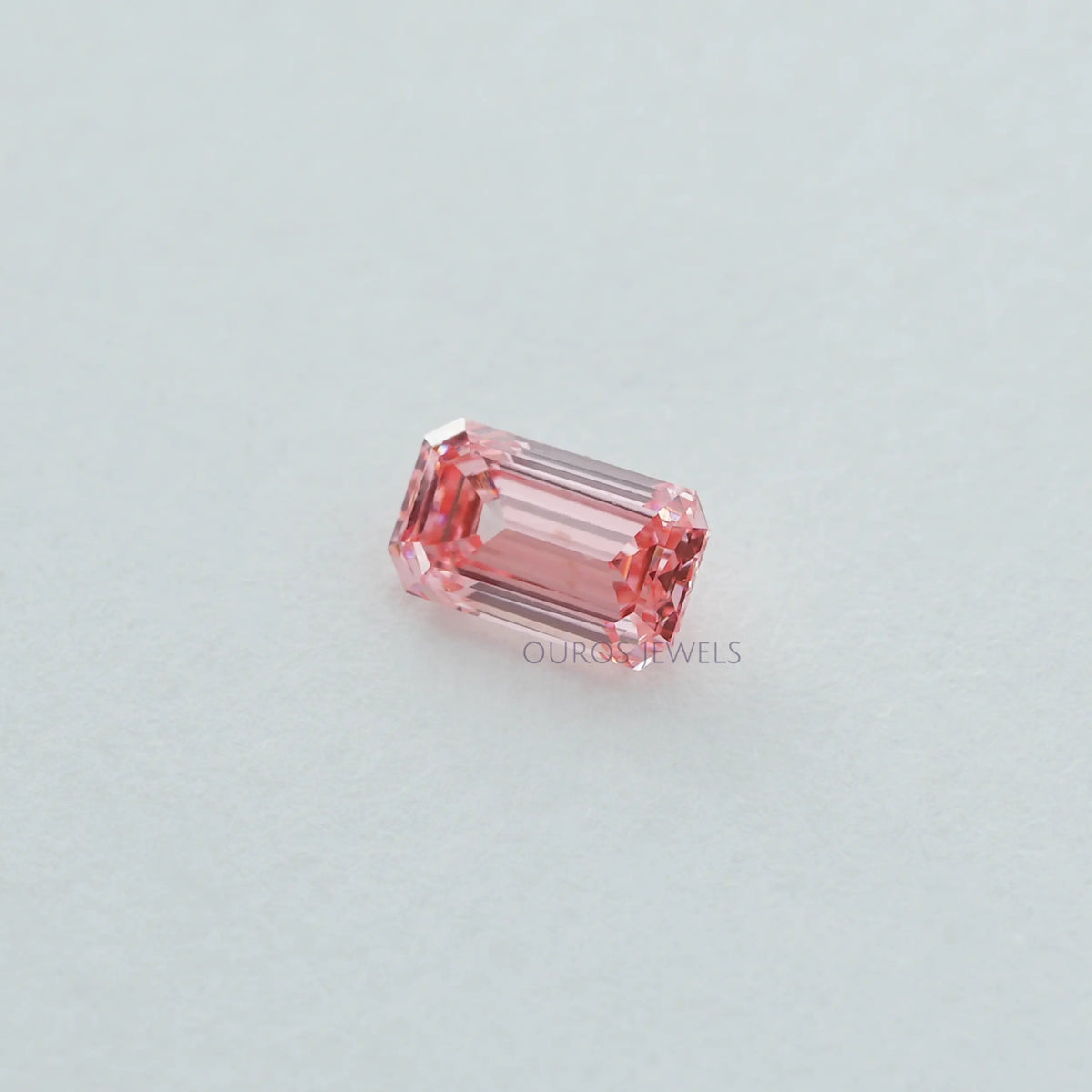 Pink Emerald Cut Lab Grown Diamond Loose