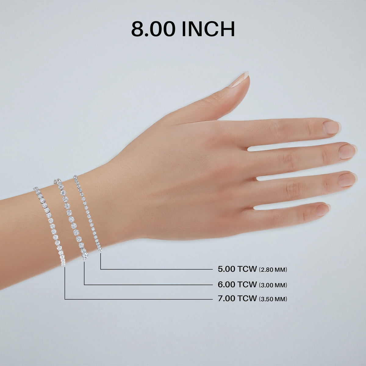 Round Diamond Tennis Bracelet in 5.00 | 6.00 | 7.00 TCW