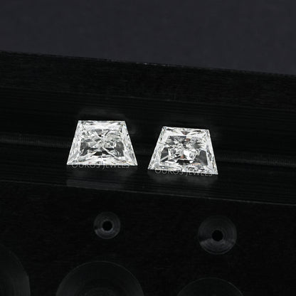 Trapezoid Brilliant Cut Matching Pair Diamond, 2.00 TCW Lab Grown Diamond, Lab Made Loose Diamond, CVD Diamond For Statement Jewelry Sample Items