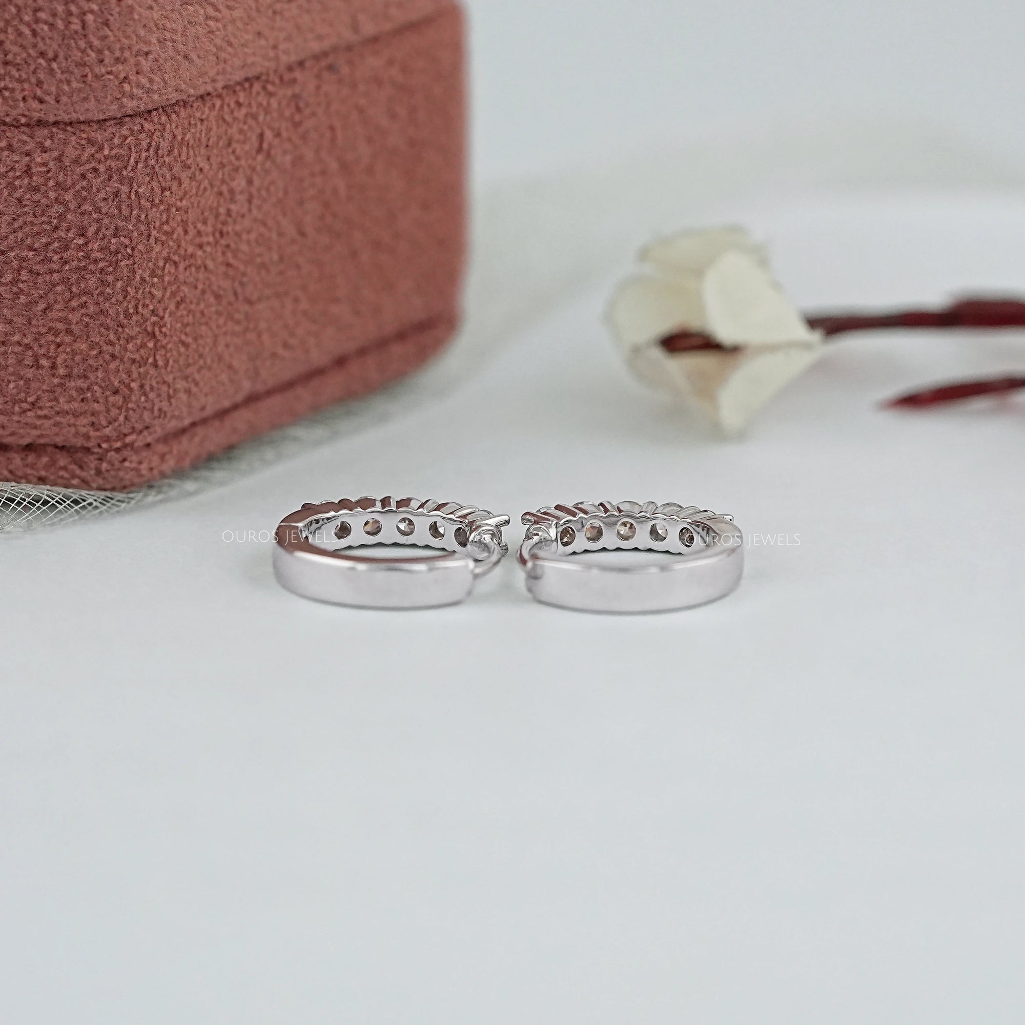 Round Lab Diamond Hoop Earrings Earrings