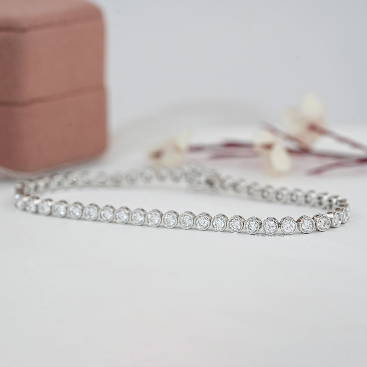 3.00 MM Round Lab Diamond Bezel Set Tennis Bracelet Bracelet
