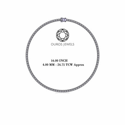 Stunning Round Cut Lab Diamond Tennis Necklace 4.00 MM Necklaces