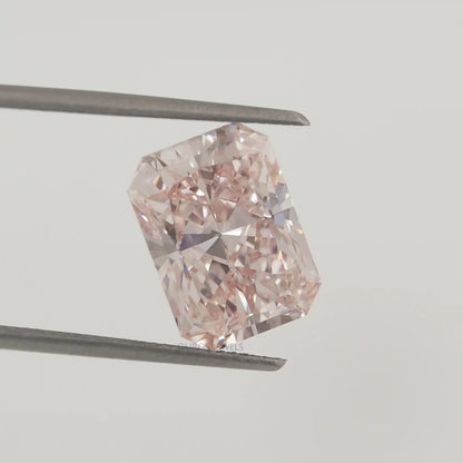 8.04 Carat Certified Radiant Cut Fancy Intense Pink Diamond
