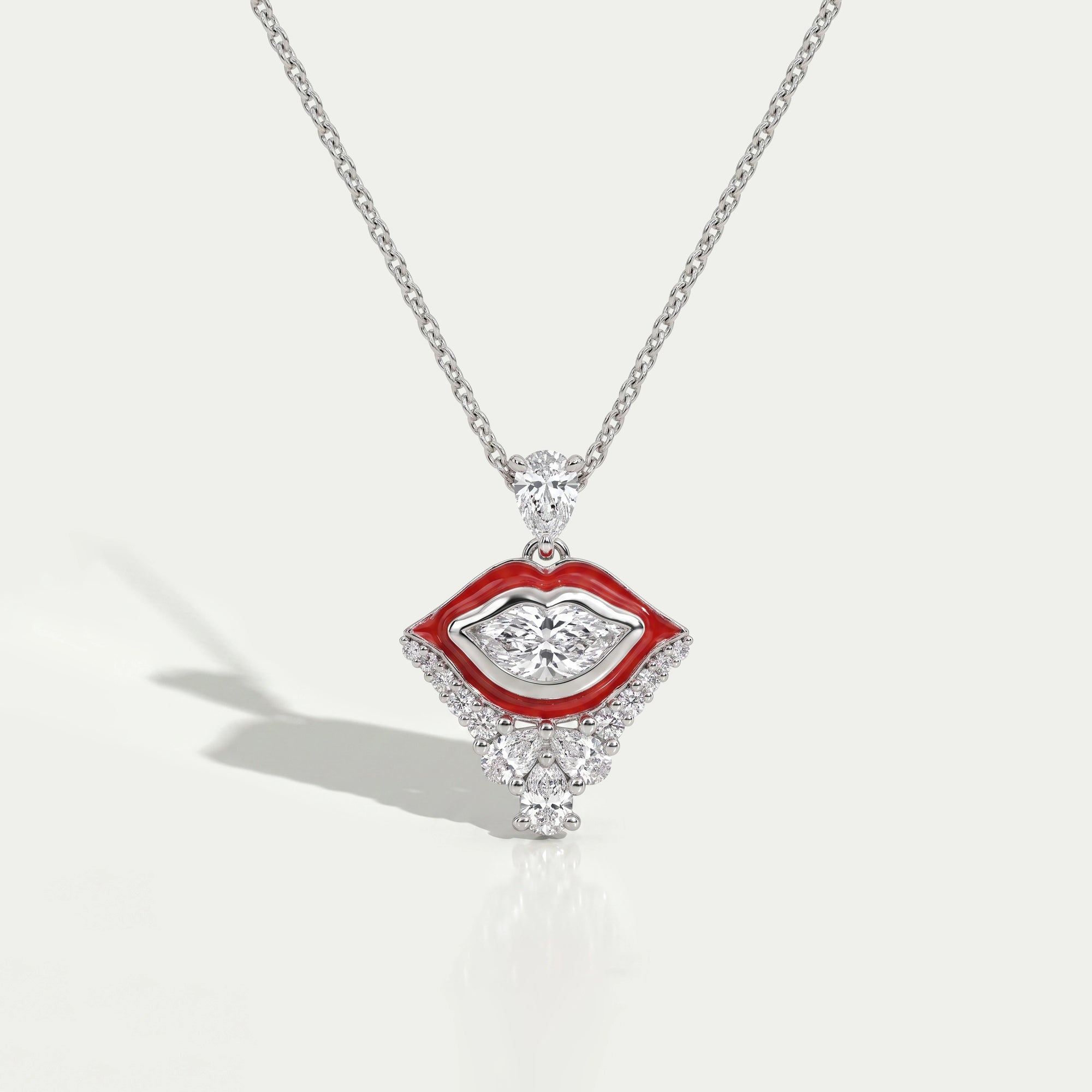 Antique Lip Cut Lab Grown Diamond Cluster Pendant Necklaces