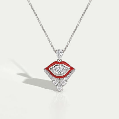 Antique Lip Cut Lab Grown Diamond Cluster Pendant Necklaces