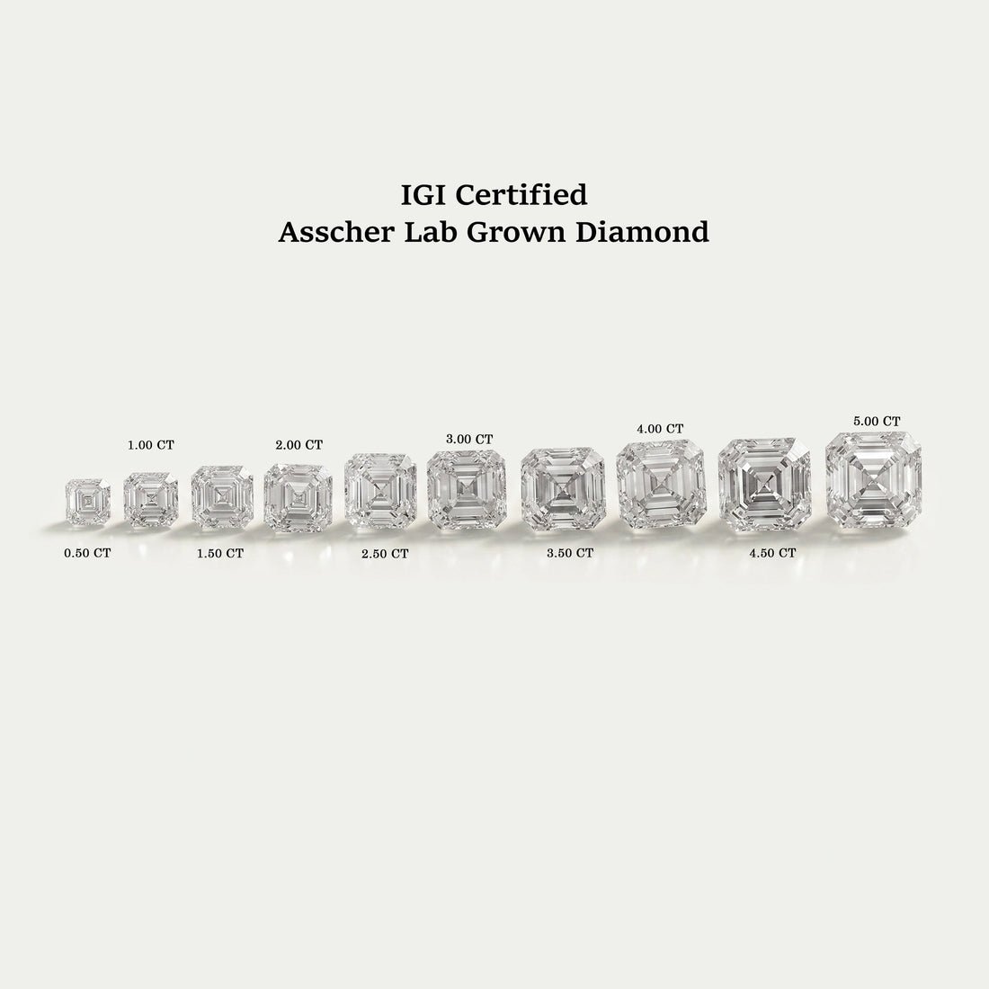 Certified Asscher Cut Lab Grown Diamond Loose