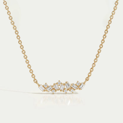Baguette And Round Lab Diamond Pendant Necklaces