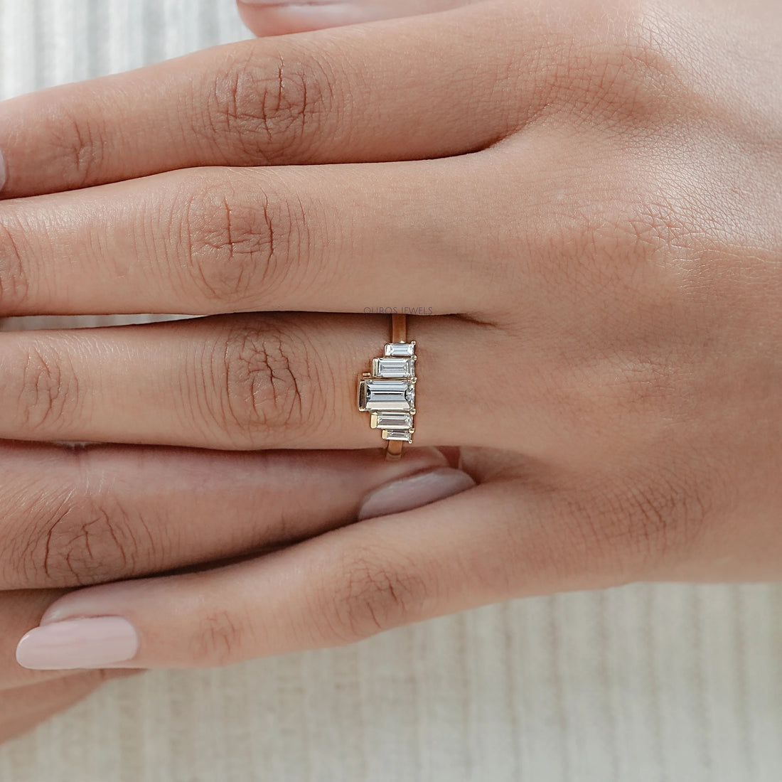 Baguette Cut Lab Grown Diamond Wedding Ring