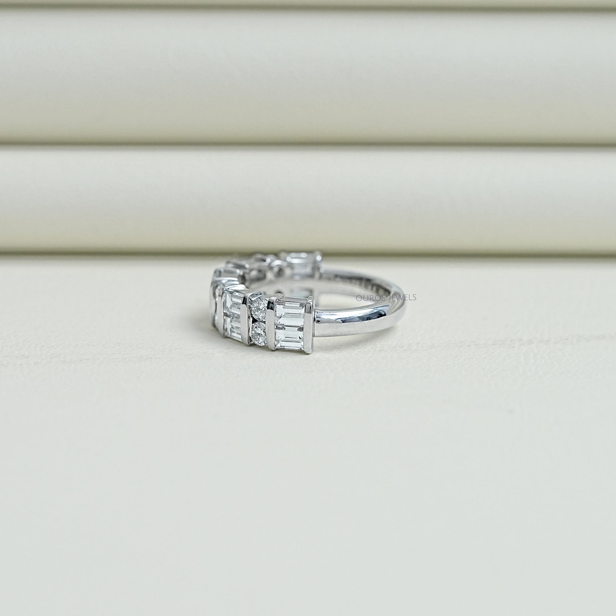 Bar Set Multi Diamond Wedding Band Rings