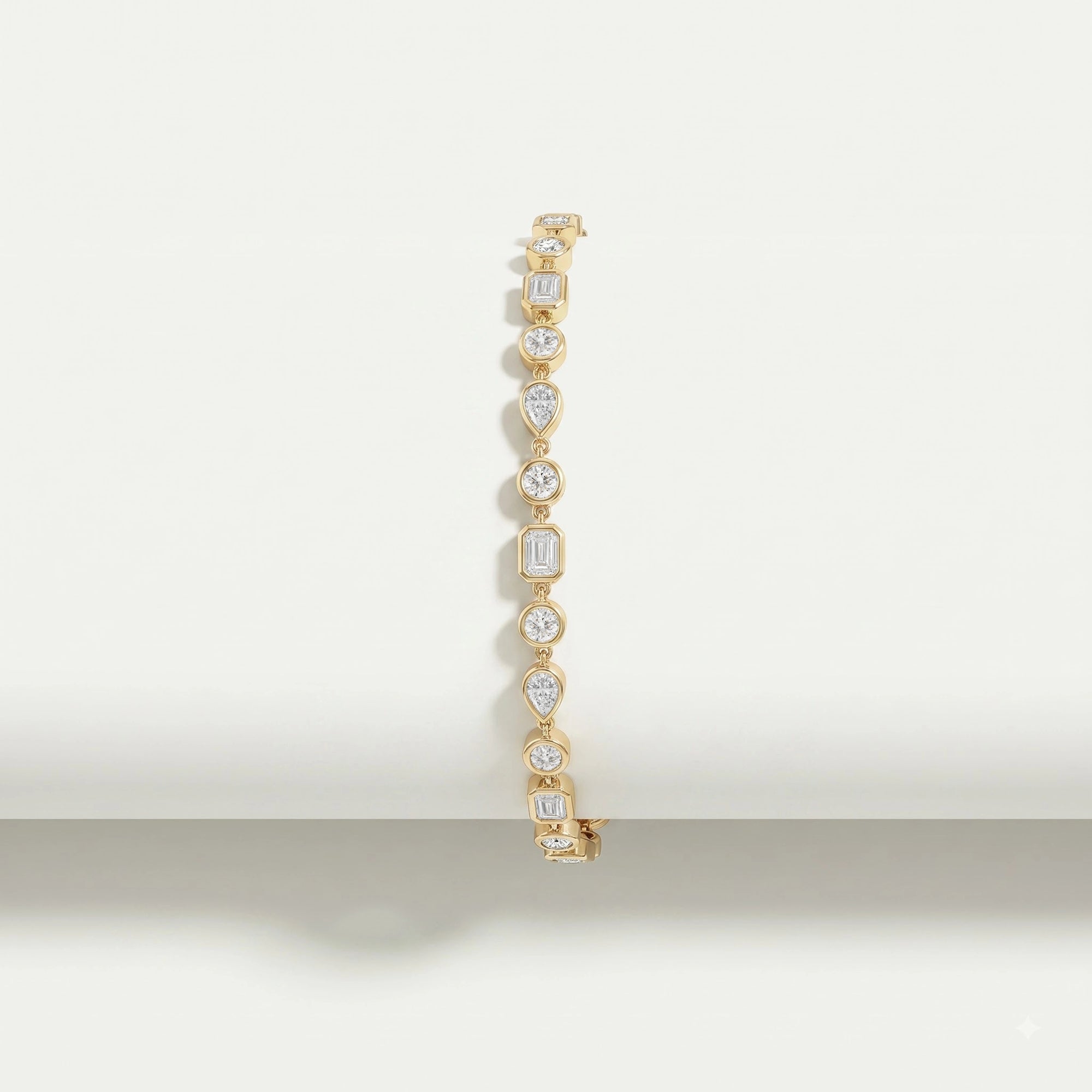 Multi Shape Bezel Set Tennis Bracelet