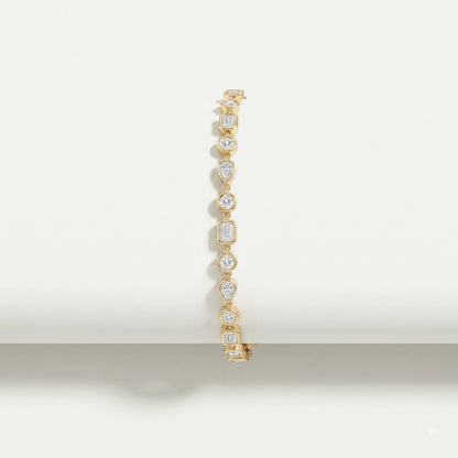 Multi Shape Bezel Set Tennis Bracelet