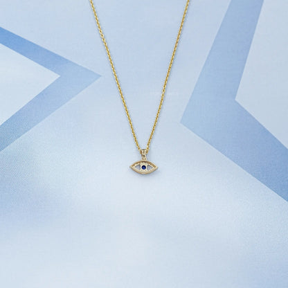 Birth Stone Evil Eye Lab Diamond Pendant Necklaces