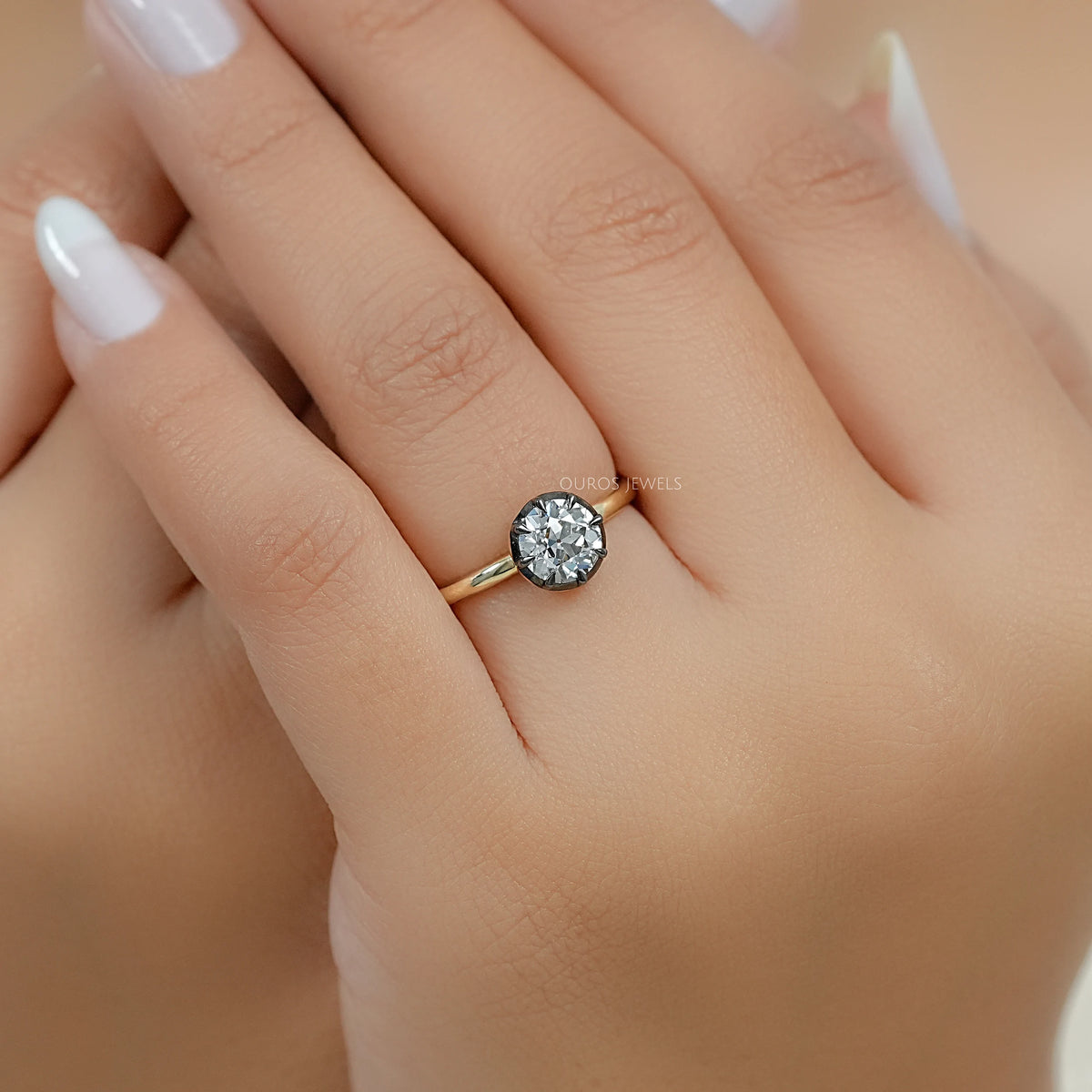 OEC Round Lab Diamond Solitaire Engagement Ring Ring