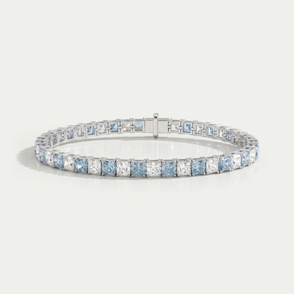 Blue Cushion Cut Lab Grown Diamond Bracelet Bracelet