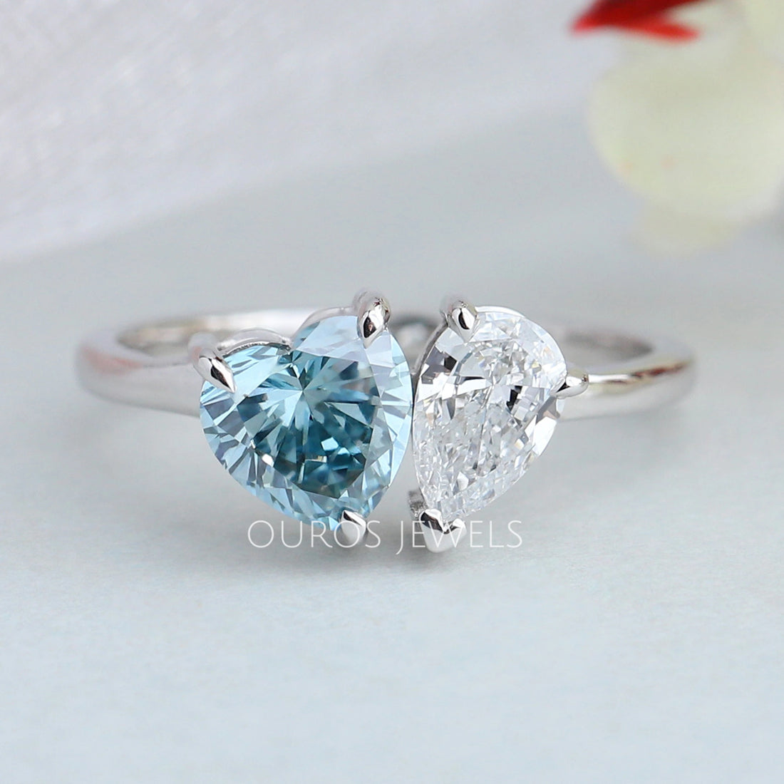 Heart & Pear Diamond Toi Et Moi Wedding Ring Rings