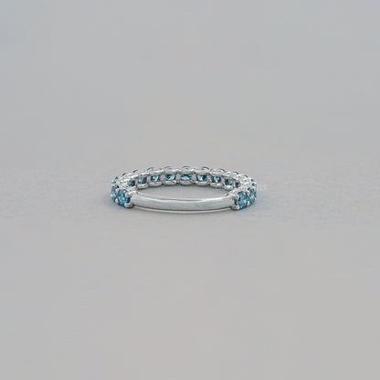 Pink Round Cut Lab Grown Diamond Half Eternity Wedding Ring